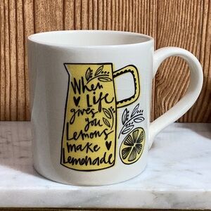 Royal Stafford England White Mug with Yellow Lemonade Design